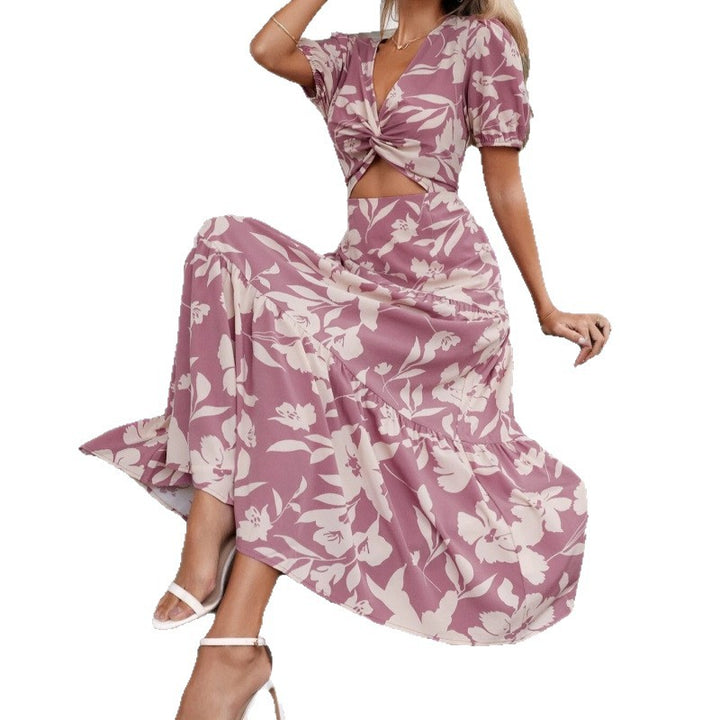 Dame Floral Cut-Out Maxi Kjole Stilla