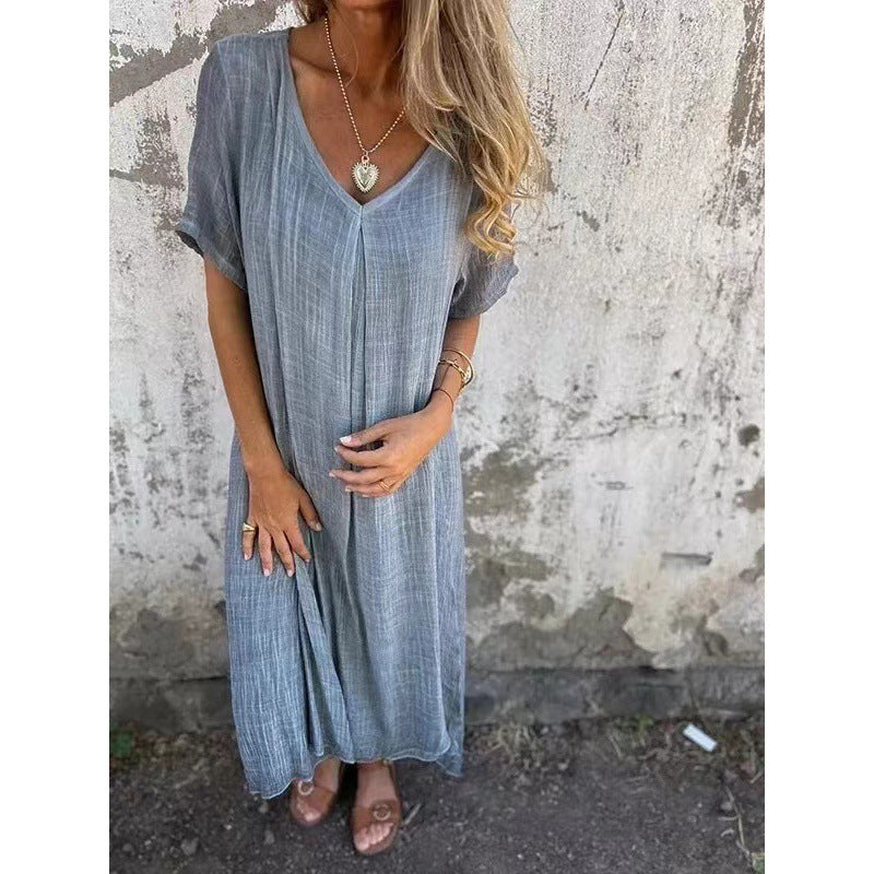Stilla | Elegant V-Hals Semi-Formel Mellemlang Kjole