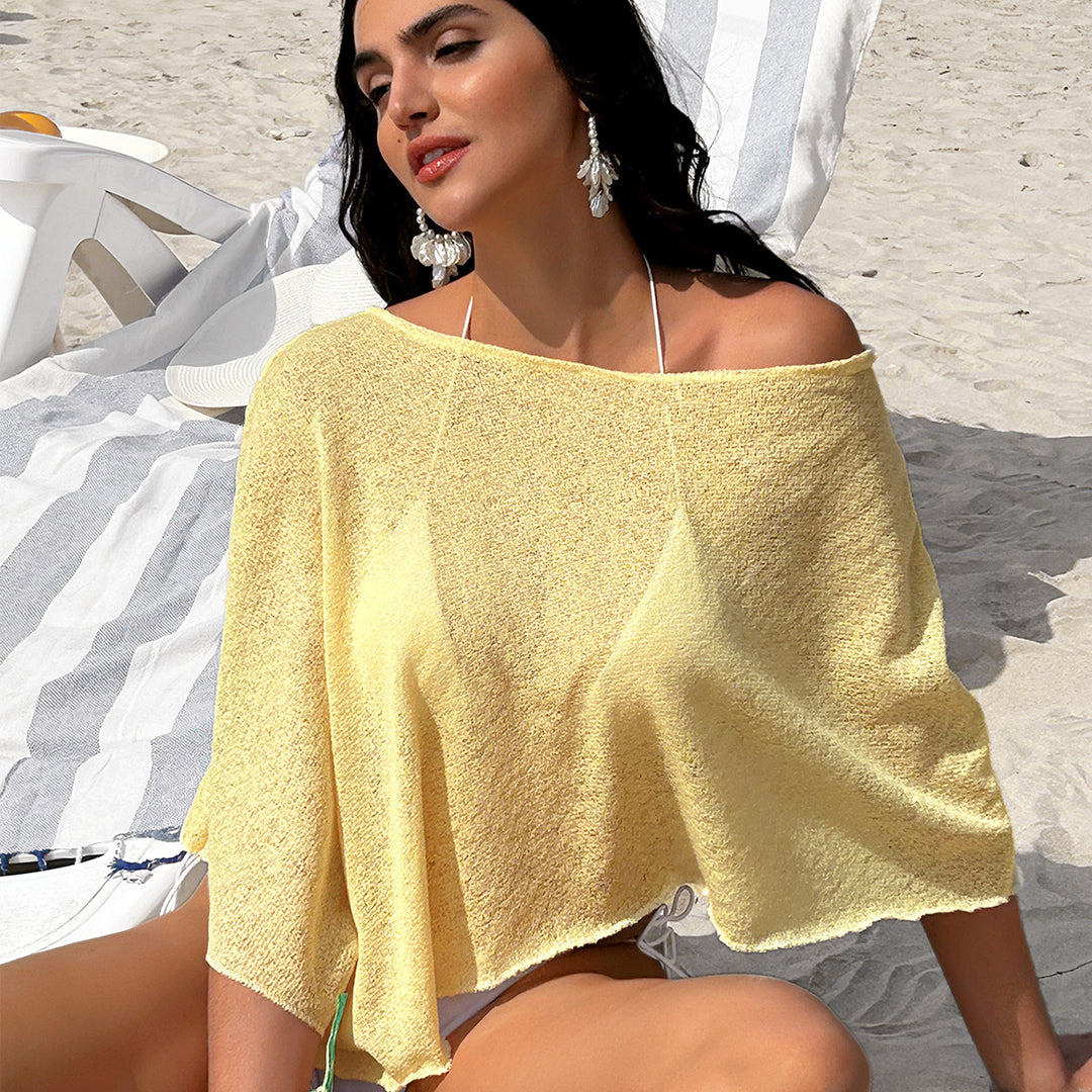 Dame afslappet strandbluse i lette materialer med løs pasform Skovae