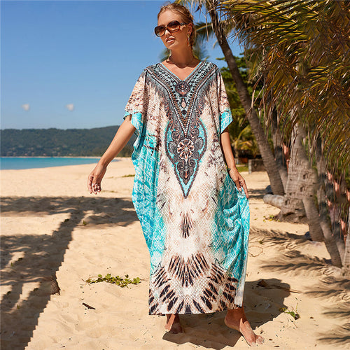 Femme Strandovertræk Kaftan Kjole Stilla
