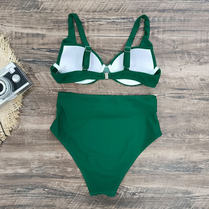 Dame bikini-sæt med elegant bustier-top og højtaljede trusser Stilla