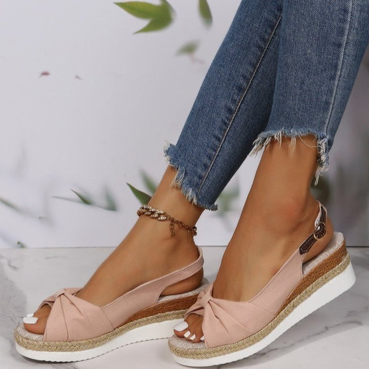 Dame Wedge-sandaler med elegant knude og komfortabelt fodseng Stilla