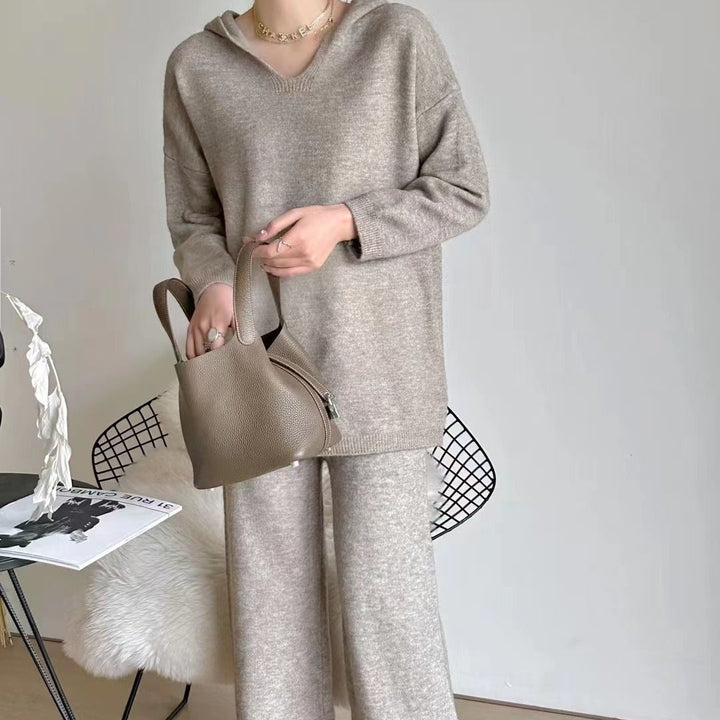 Femme Afslappende Strik-Loungewear-Sæt Stilla