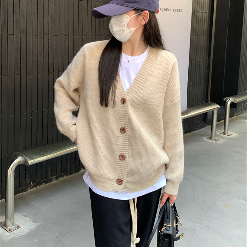 Kvinders oversized cardigan med store knapper og afslappet pasform Stilla