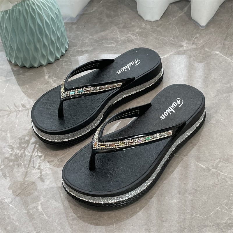 Dame Elegant og glitrende Tå-sandaler med høj kvalitet komfort Stilla
