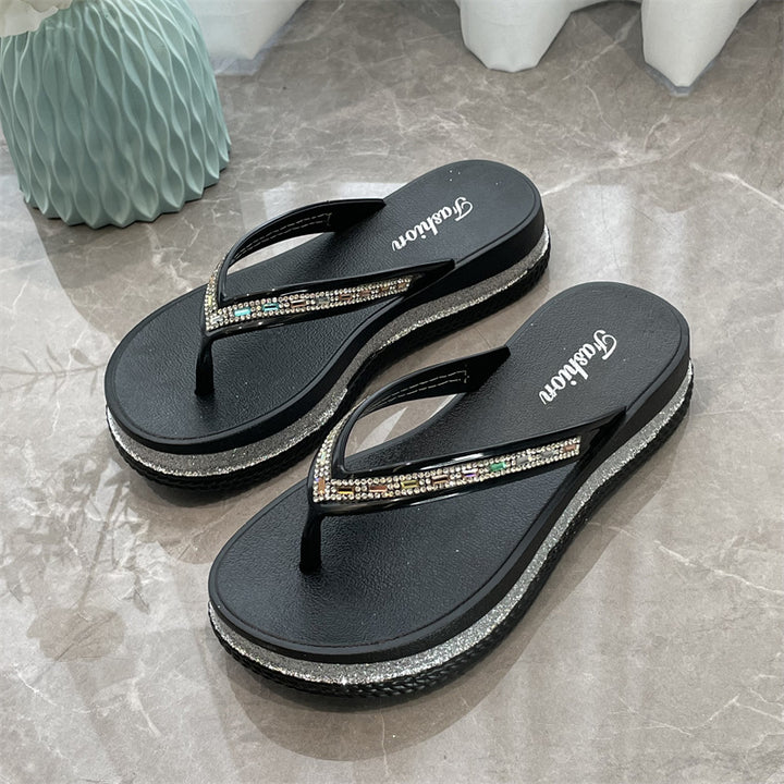 Dame Elegant og glitrende Tå-sandaler med høj kvalitet komfort Stilla