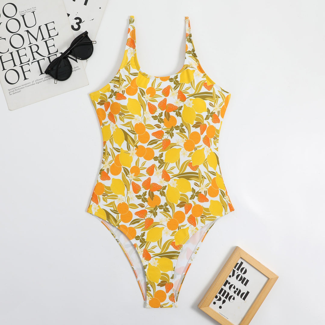Dame blomster mønster højt skåret enhed badesuit Stilla1750243342