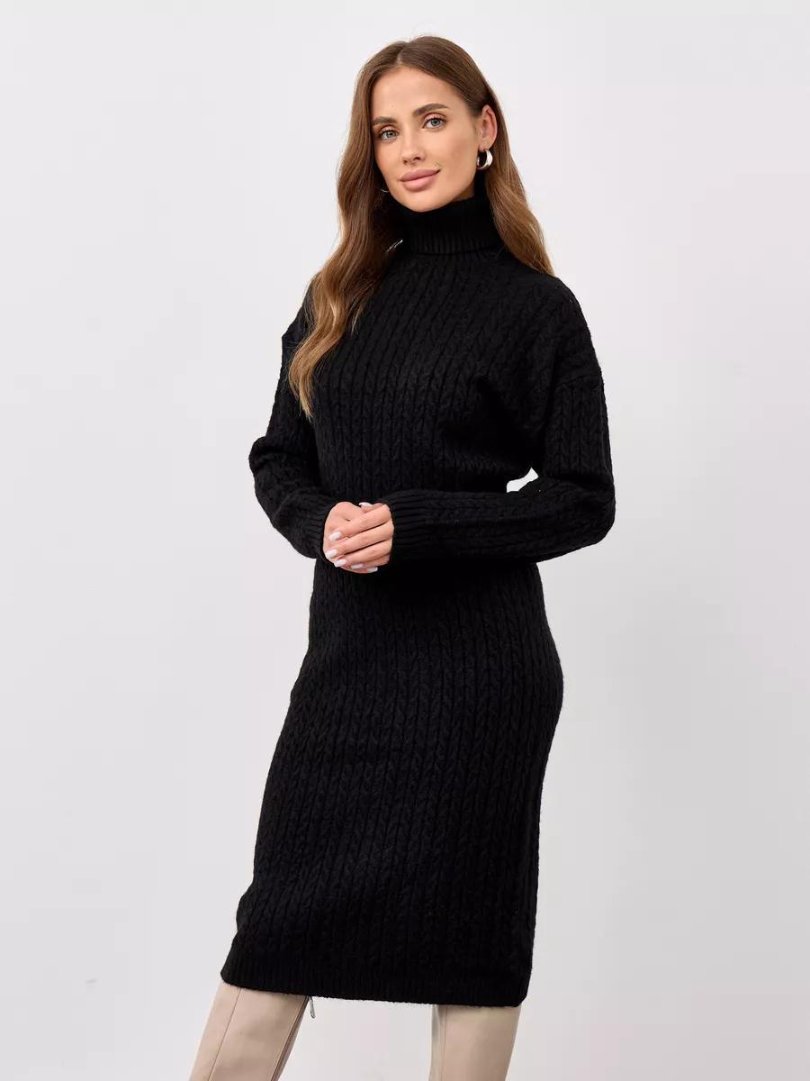 Kvinders chunky strikket turtleneck sweater med moderne kabelmønster og afslappet pasform Stilla