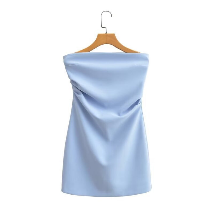 Dame Off-Shoulder Minikjole med krævende drapering Stilla