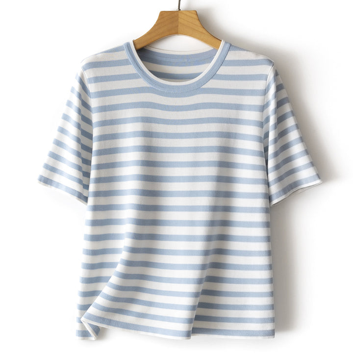 Damer Casual Stribet Kortærmet T-Shirt Stilla