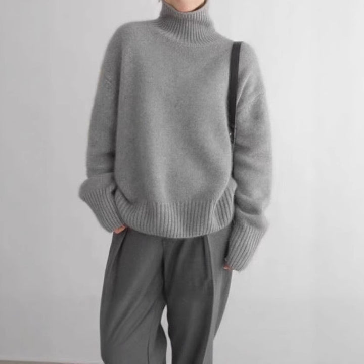 Dame hyggelig rullekrave sweater Stilla
