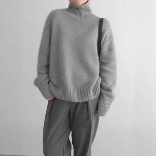 Dame hyggelig rullekrave sweater Stilla