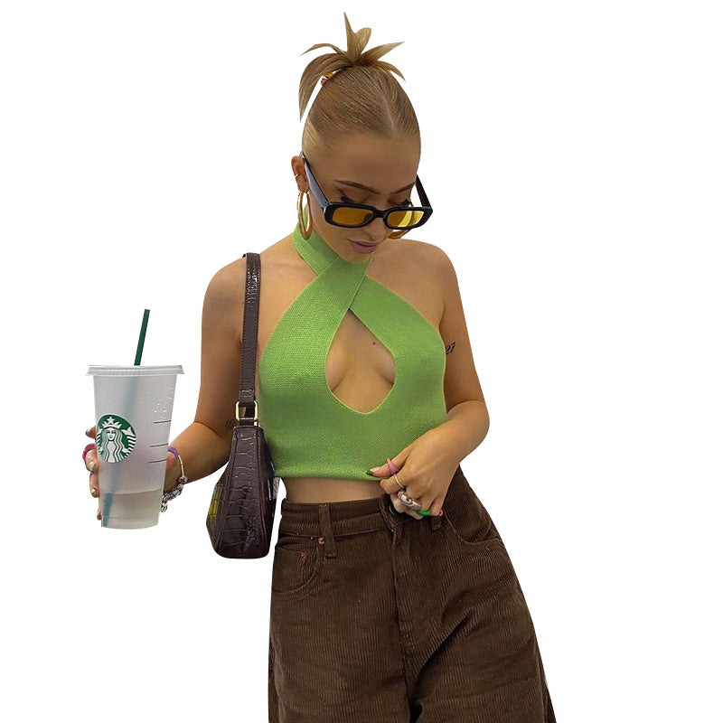 Dame Halterneck Cut-Out Crop Top Stilla