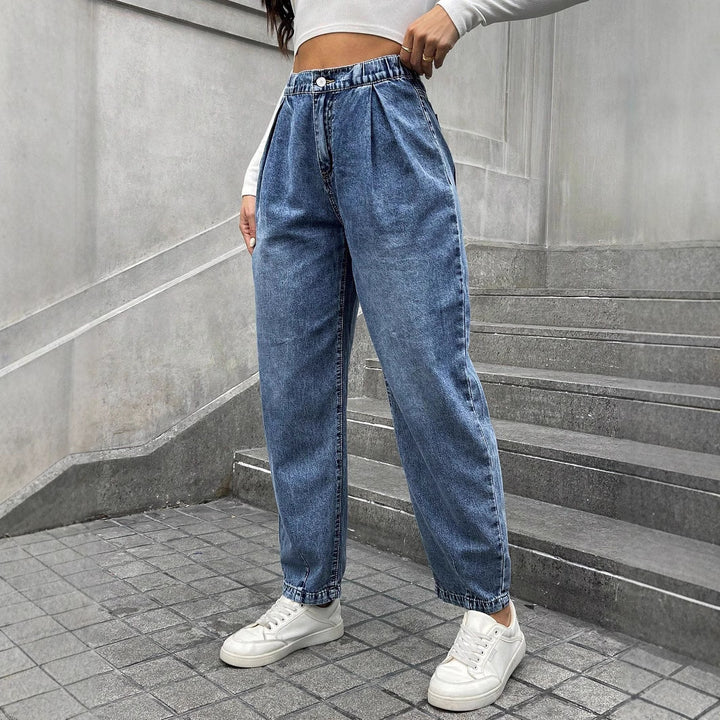 Dame brede jeans med casual snit og elegante folder Stilla