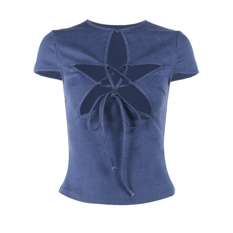 Dameoverdel med unikt cut-out-design og elegant snøring Skovae
