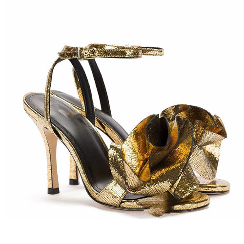 Femme Floral-Detail Højhælede Sandaler med Ankelrem Stilla