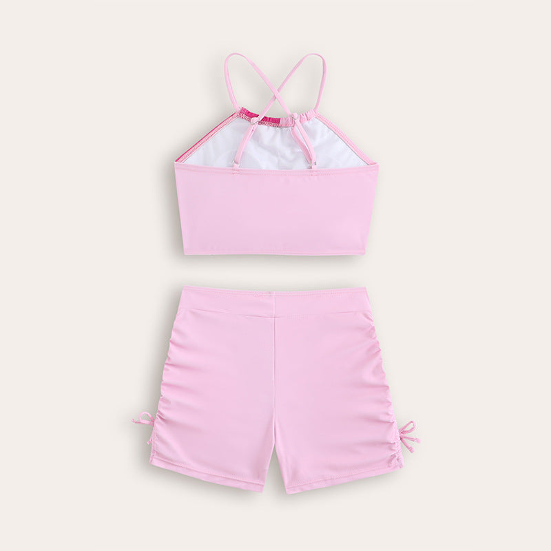 Dame farvekoordineret Crop-Top og svømmedragt sæt Stilla
