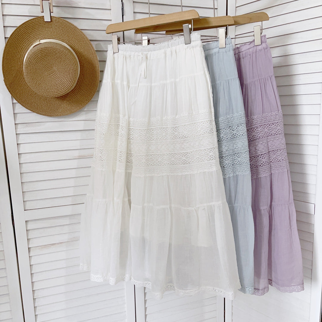 Femme Boho Chic Ruffle Layer Midi Skirt Stilla