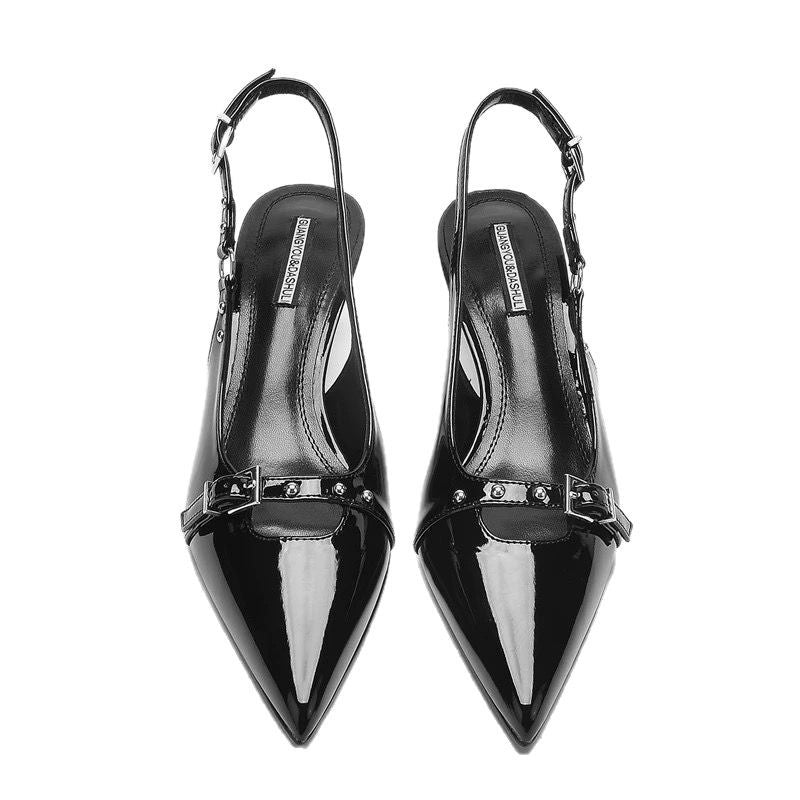 Dame Sling-Pumps med spids tå og elegant remdesign Stilla