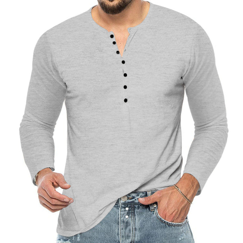 Herrer Langærmet Henley T-shirt med struktureret overflade Stilla