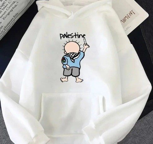 Dame hoodie med kreativt illustreret design Skovae
