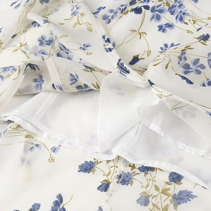Dame maxikjole med fine blomsterprints og justerbare stropper Stilla