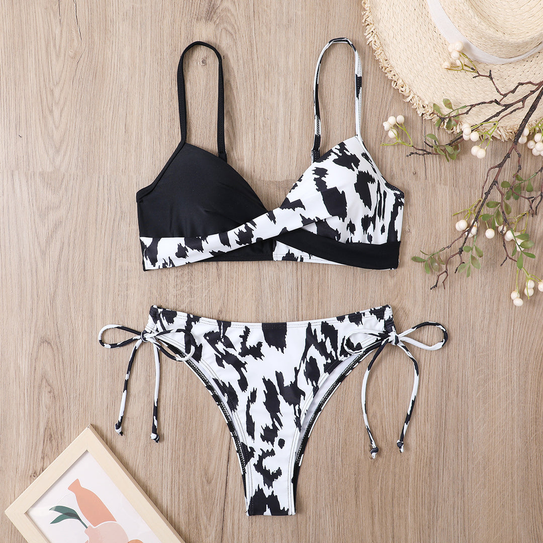 Dame Højtaljet Twist-Front Bikini-Sæt Stilla
