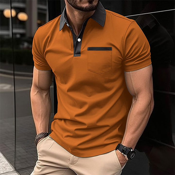 Herrer stilfuld kortærmet polo t-shirt med kontrasterende detaljer Stilla