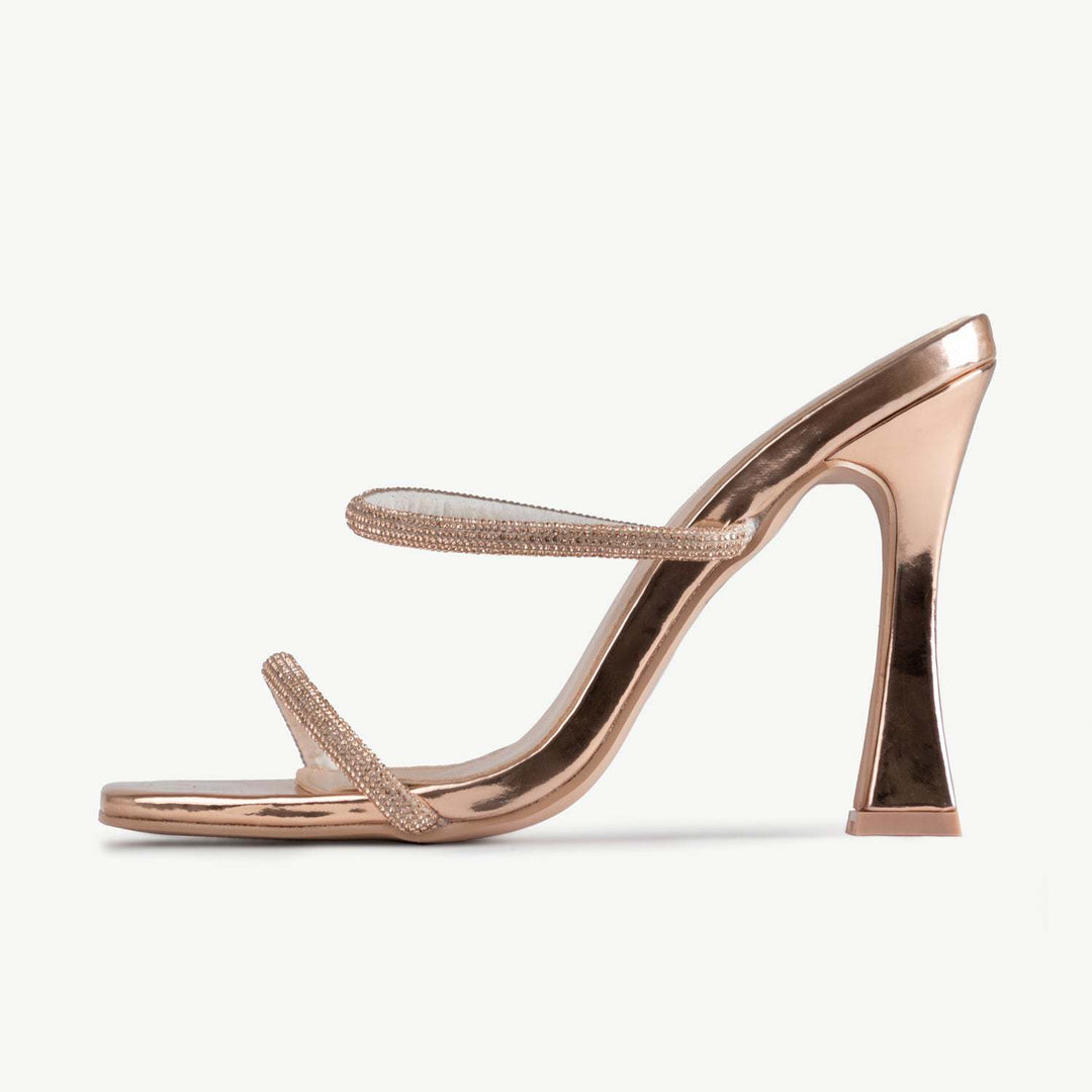 Dame Højhælede Slide Sandaler med elegante Ankeleremmer Stilla