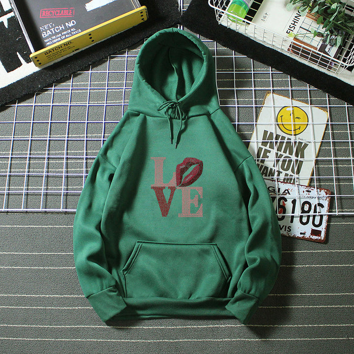 Kvinders hoodie med kreativ læbe-design Skovae