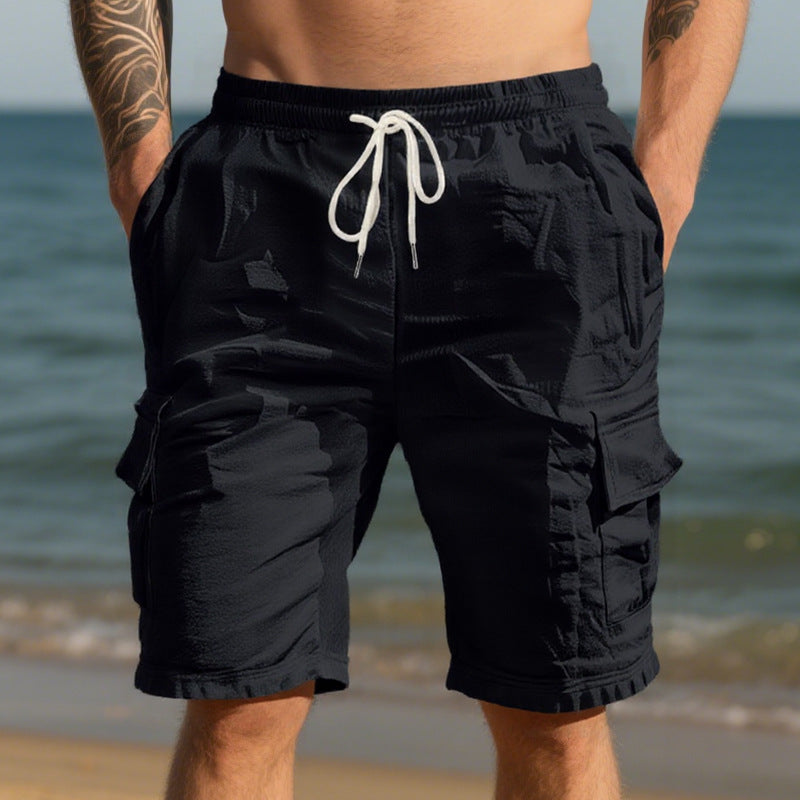 Herrer cargo-shorts med flere praktiske lommer og elastisk talje Stilla
