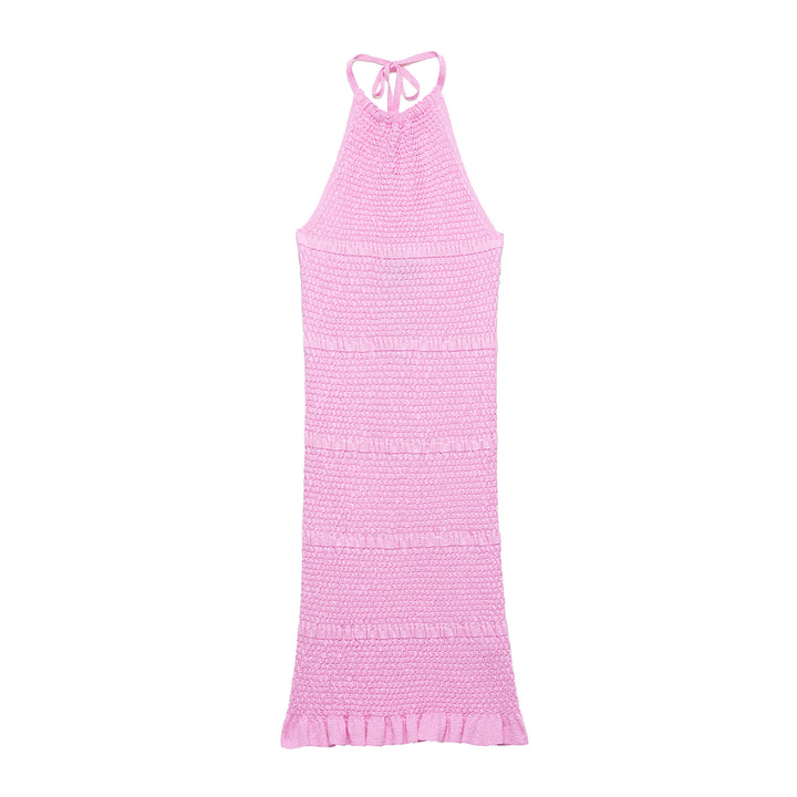 Femme Halter Neck Hækle Cover-Up Kjole Stilla
