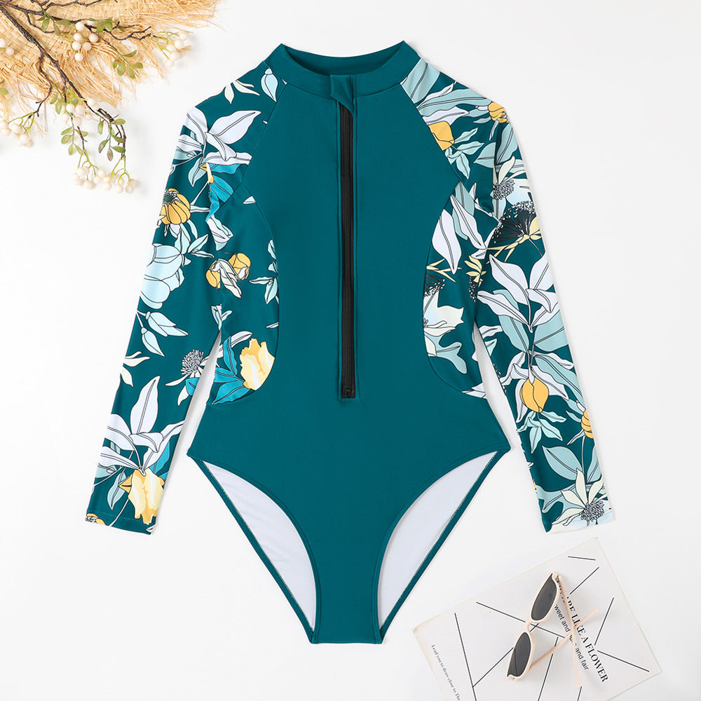 Dame Sporty one-piece med floralt ærmedesign Stilla
