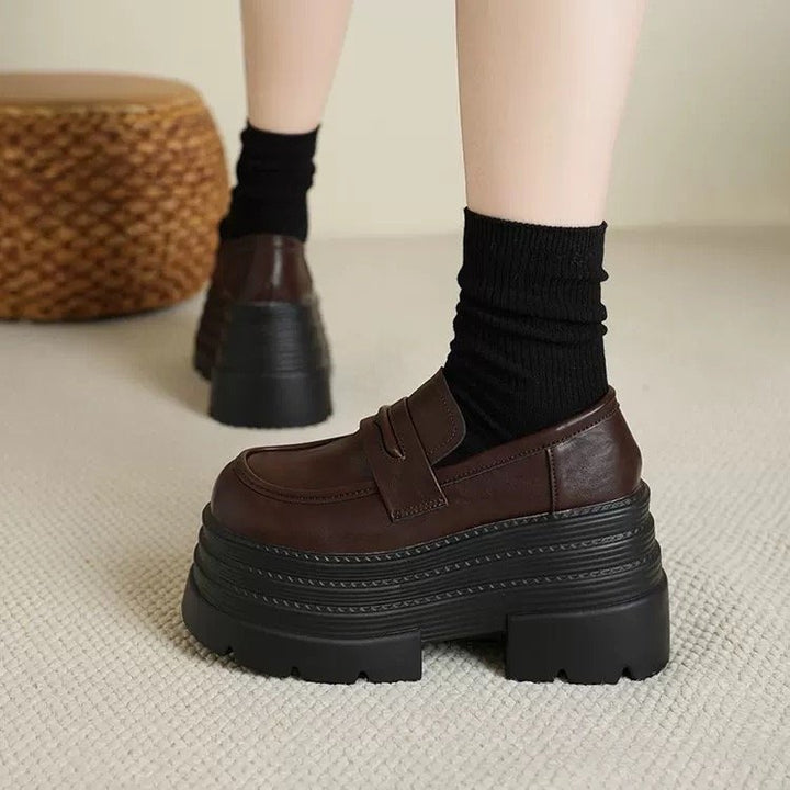 Dame Chunky Mokkasiner med dæmpende plateau og trendy remdesign Stilla