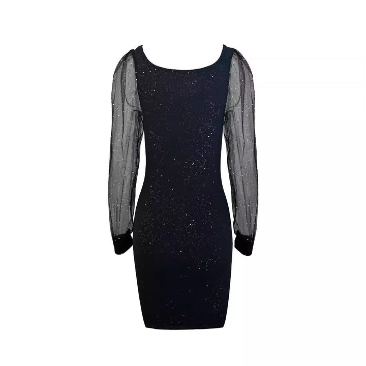 Kvinder Funk Mesh Ærme Bodycon Kjole Stilla