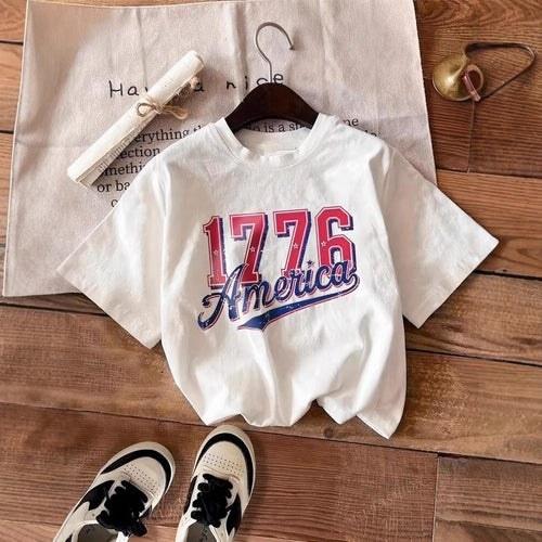 Dame casual T-shirt med iøjnefaldende vintage-print Skovae