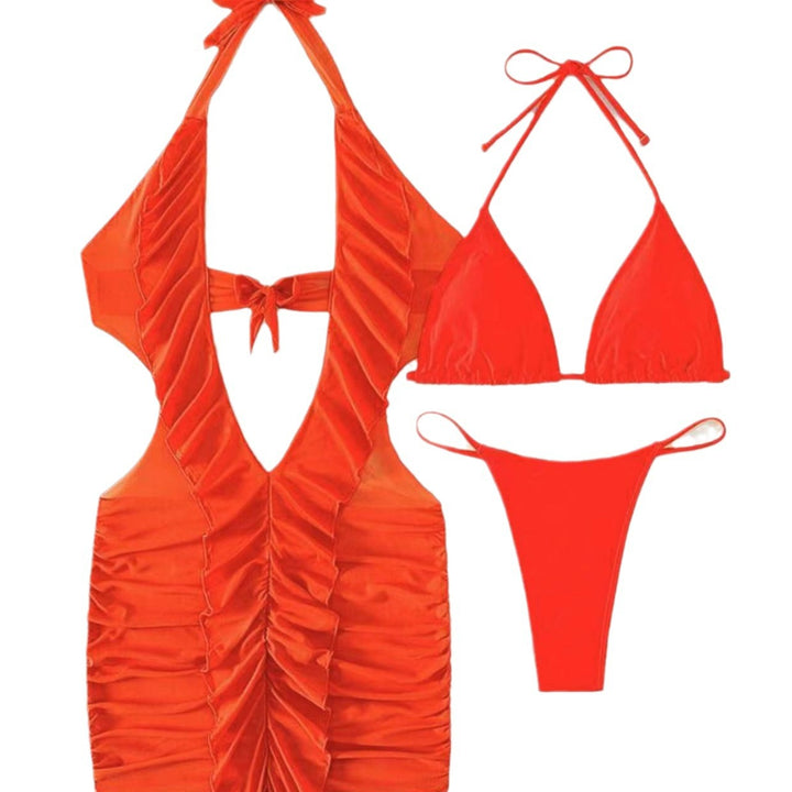 Damernes Rüschen sæt Halterneck svømmedragt og bikini Stilla