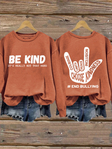 Kvinders sweatshirt med positiv besked og kreativ hånddesign Stilla