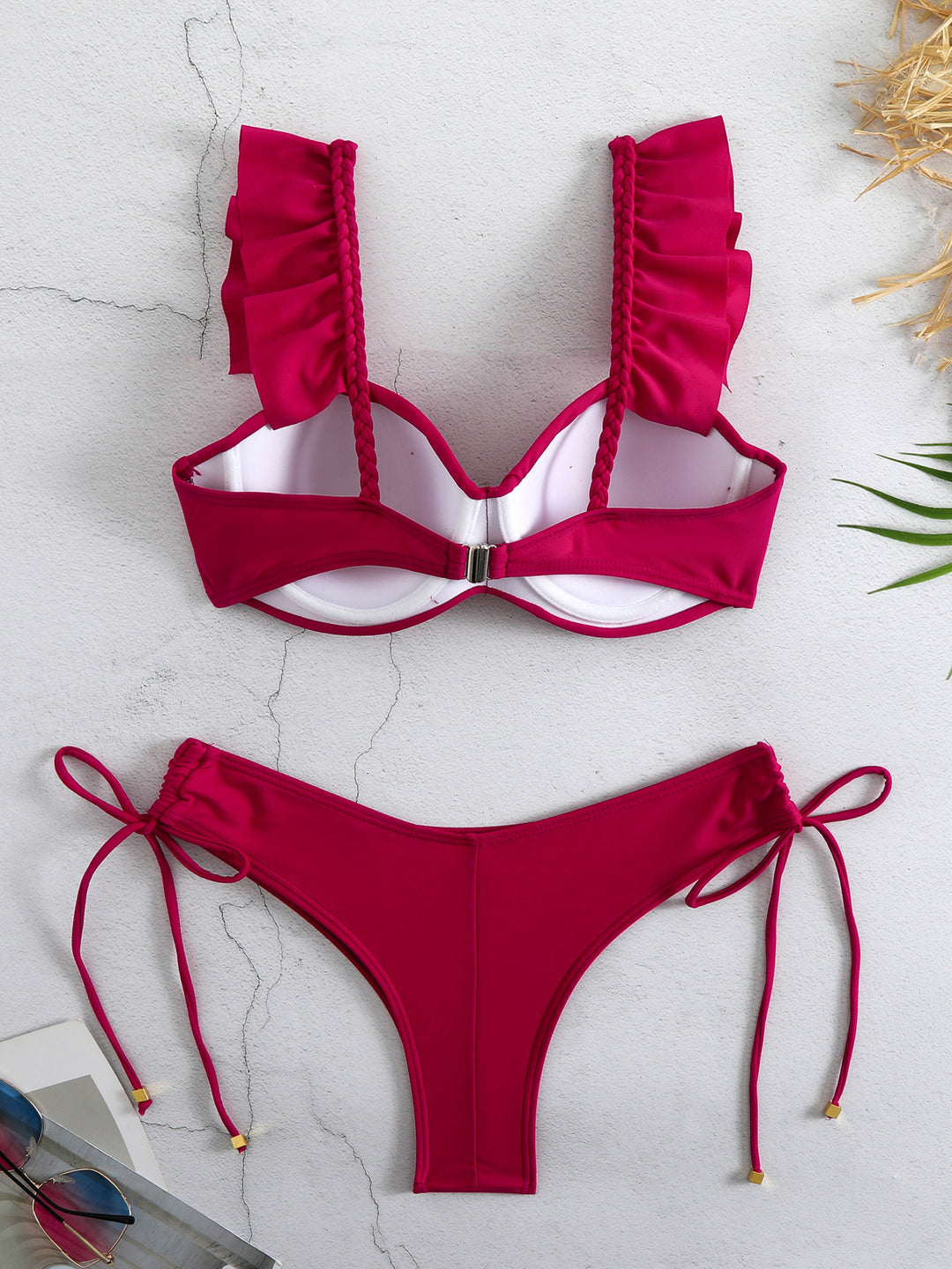 Dame Bikini-sæt med raffinerede flæse detaljer og høj talje snit Stilla