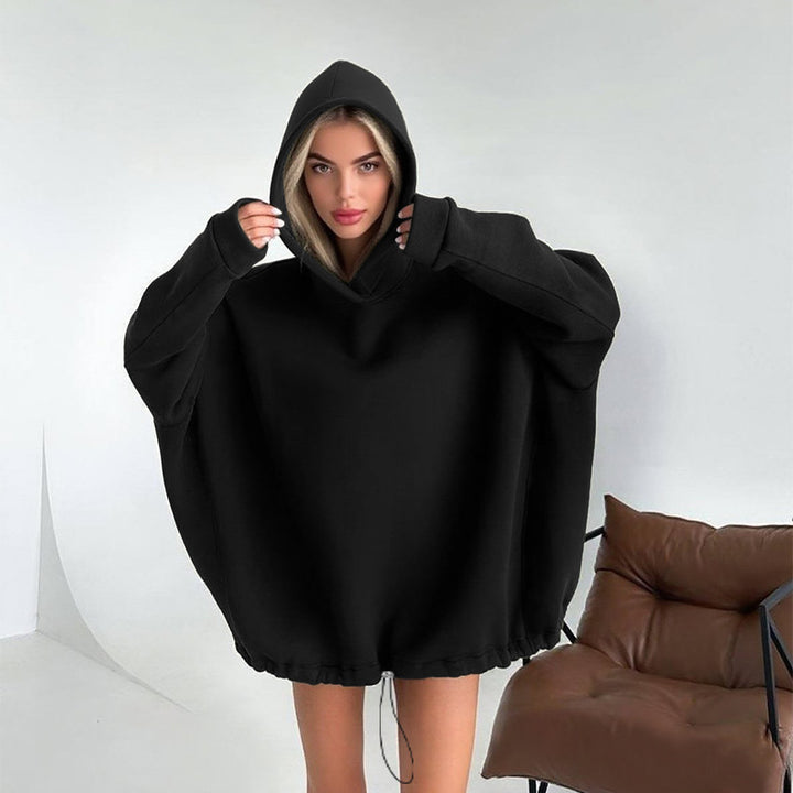 Kvindernes oversized hoodie med justerbar talje og kængurulomme Skovae