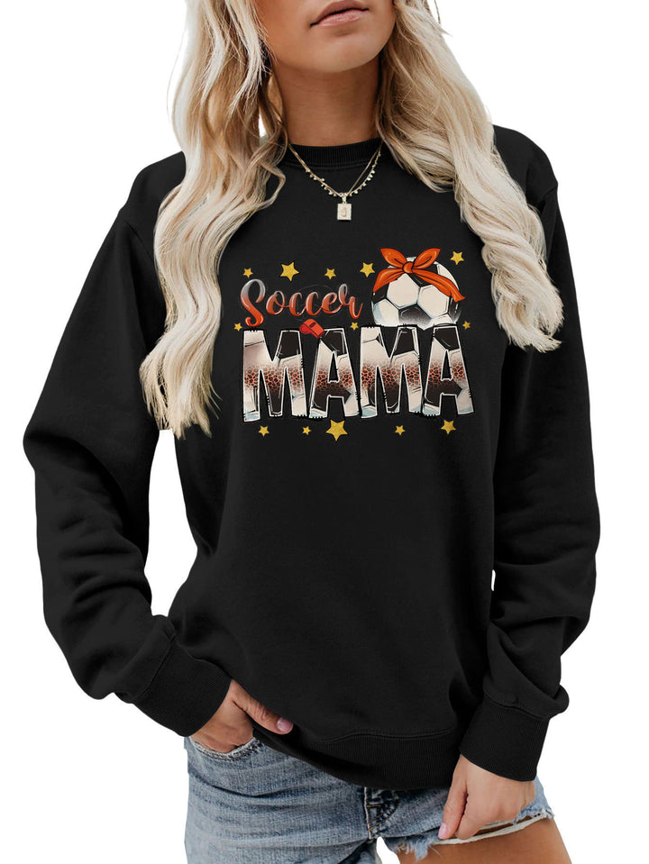 Kvinders sweatshirt med iøjnefaldende "Soccer Mama" print og behagelig pasform Stilla