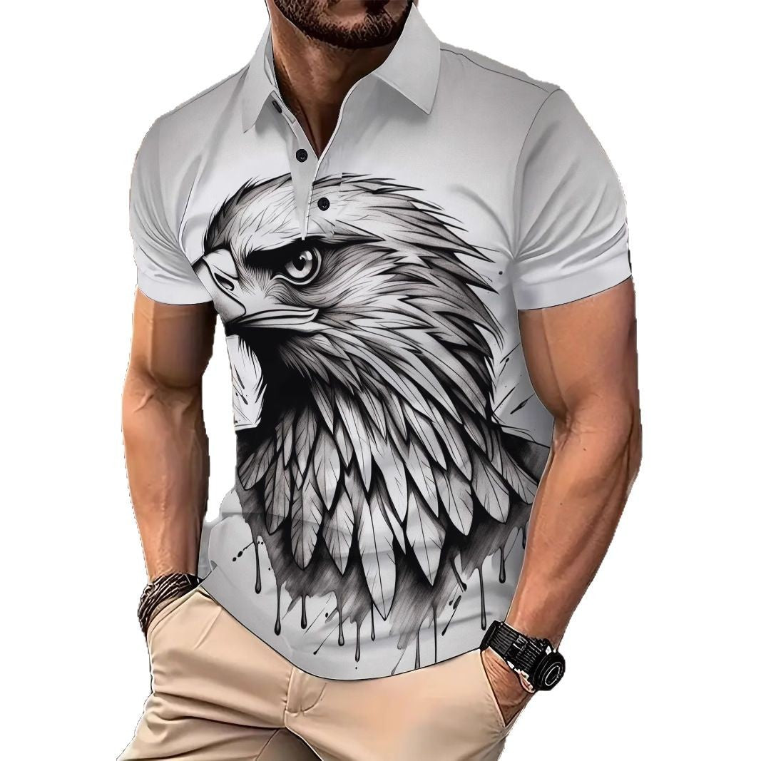 Herre T-shirt med unikt ørnedesign Stilla