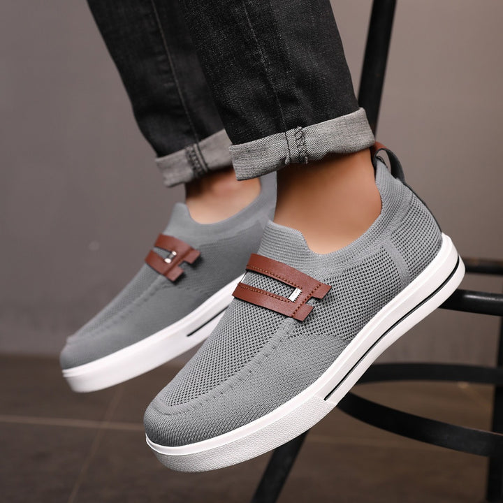 Herrer Åndbare Slip-On Fritids Sneakers med Stilfulde Accenter Stilla