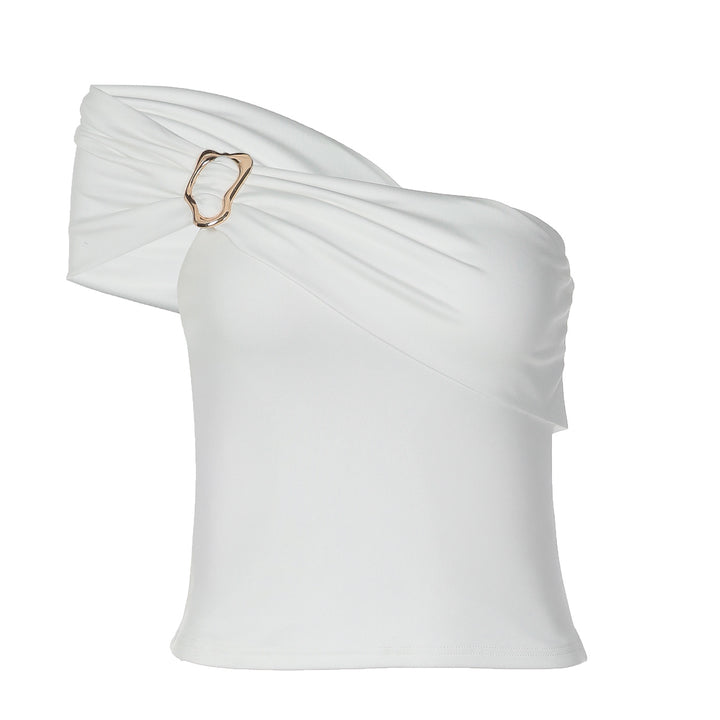 Dame Off-Shoulder Top med elegant draperingsdetalje Skovae
