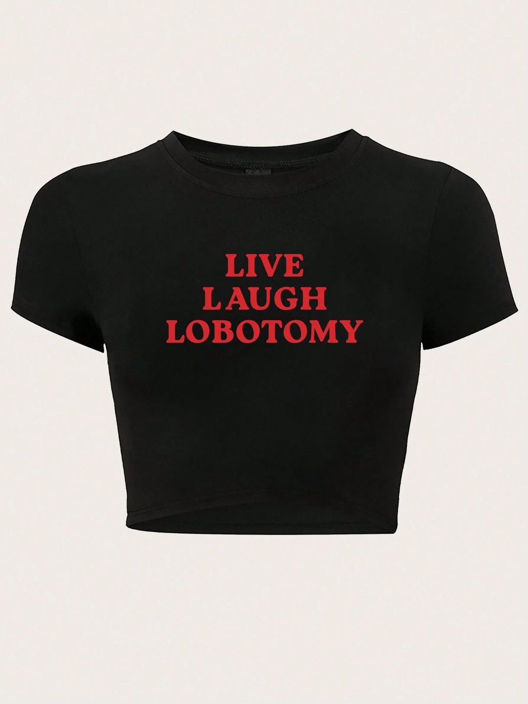 Dame Crop-T-Shirt med kreativt udtryksdesign Skovae