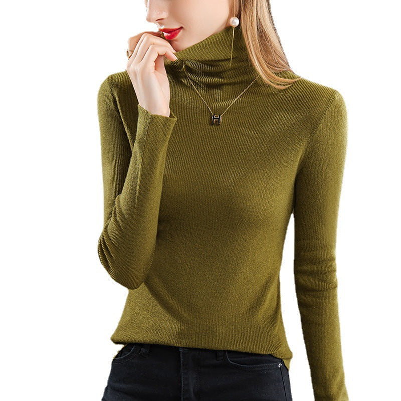 Dame Turtleneck sweater i fin ribstrik med tætsiddende snit Stilla