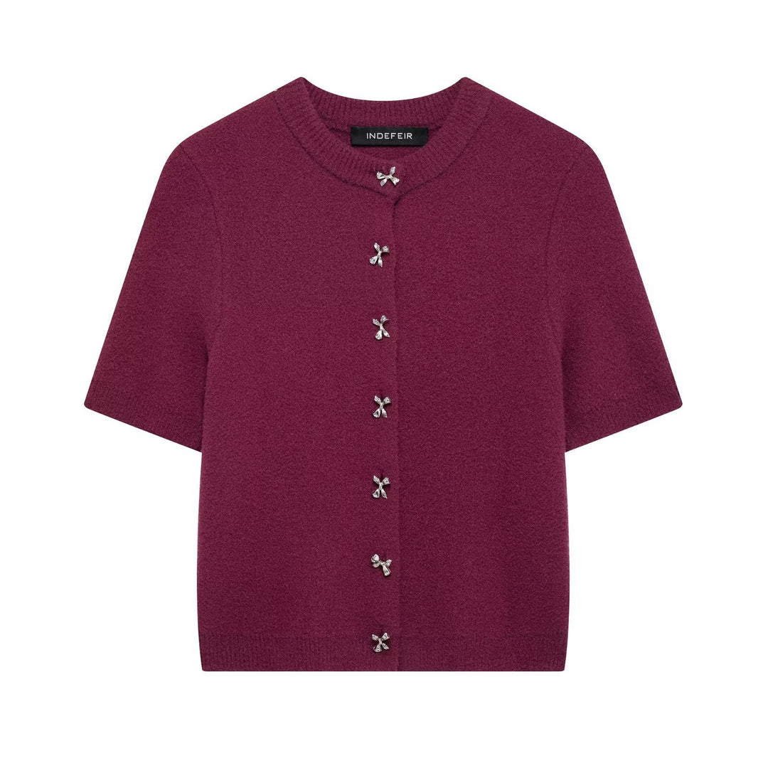 Femme Kortærmet Strukturstrik Cardigan Stilla