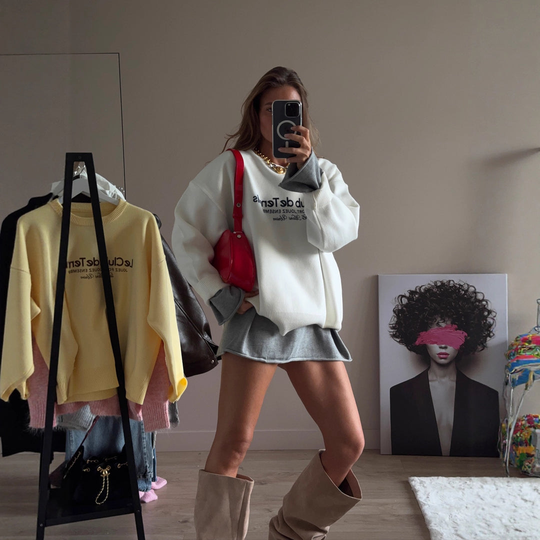 Kvinders afslappede tie-dye sweatshirt med dyb halsudskæring Stilla