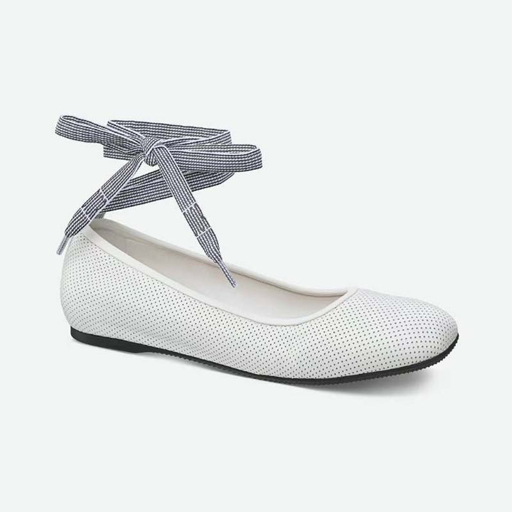 Femme Elegante Snøre Ballerina Flade Stilla