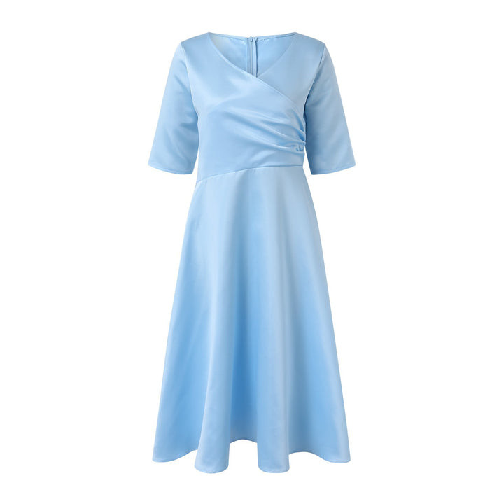 Dame Elegante Vikle-Midi-Kjole Stilla